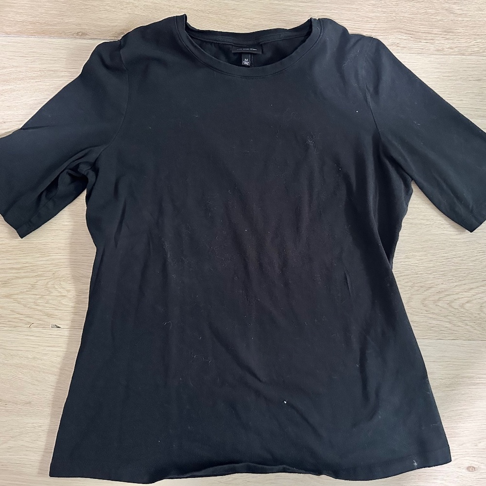 Who What Wear T Shirt Women’s Medium M Black Short Sleeves Crewneck Thin Top Tee